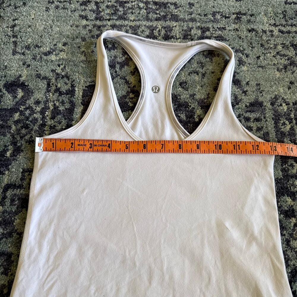 Women’s Lululemon Cool Racerback Tank Top Nulu in White Activewear Workout- Sz 4 - Picture 8 of 9